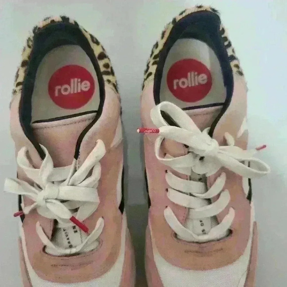 ROLLIE weekender leopard  sneaker with pastel pink. Size 41 (10-10.5 US) - Picture 10 of 11